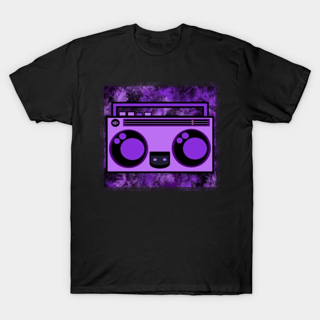 BOOMBOXIE; prpl/blk T-Shirt by ambrdsgn